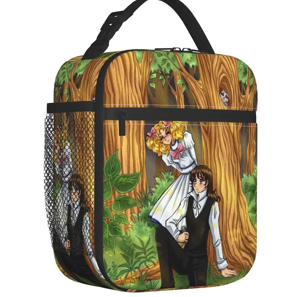 Candy Candy Insulated Lunch Bags for Women Anime Manga Cartoon Girl Portable Thermal Cooler Food Lunch Box School