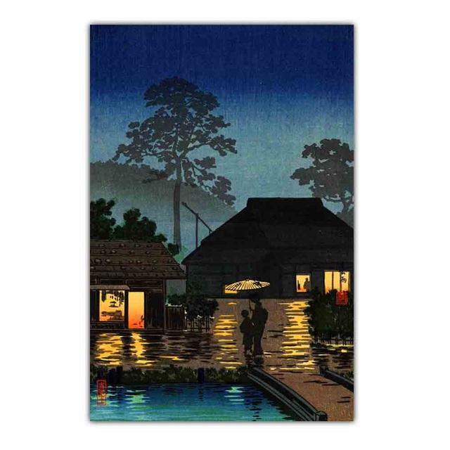 New Japanese Landscape Retro Art Canvas Painting Cartoon Poster Office Wall Painting Living Room Bedroom Home Decoration Mural No Frame