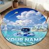 ASTRO BOT Custom Name Round Area Rug,Carpet Rug for Living Room Bedroom Sofa Playroom Decor,Non-slip Floor Mat