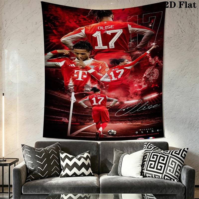 CR7 Career Milestone Tapestry, Multi Club Badge Ronaldo Stats Display Soccer Wall Art Decor