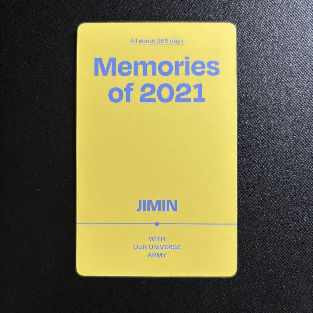 [USED] BTS Memories 2021 Blu-ray Jimin JM Trading Card Official
