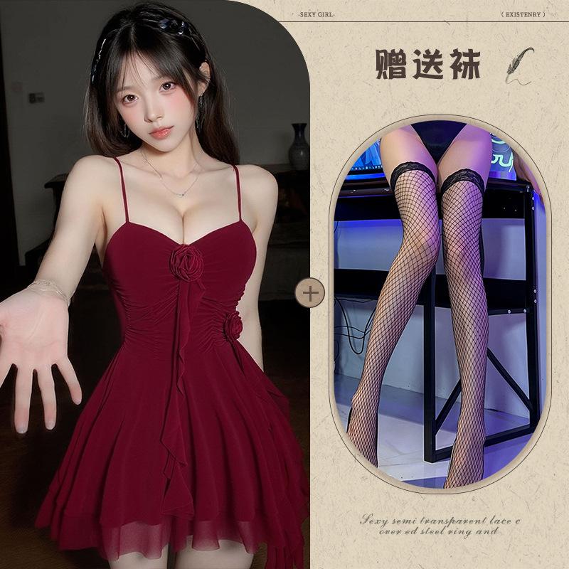 Sex Underwear Pure Desire Neck Holiday Style Dress Sexy Pajamas Sexy Mesh Low Cut Pure Desire