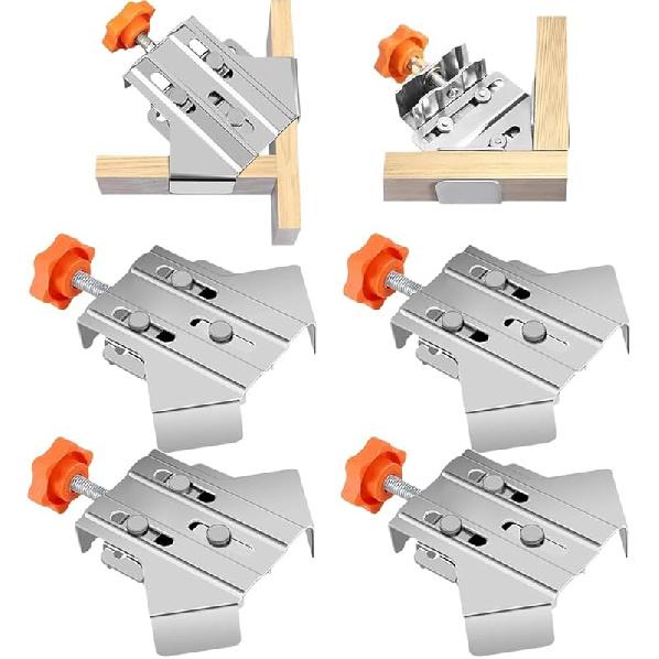 Quick Right Angle Fixing Clip, Multipurpose Stainless Steel 90° Degree Corner Clamp for Woodworking, T-shaped Right Angle Clamping Tool with