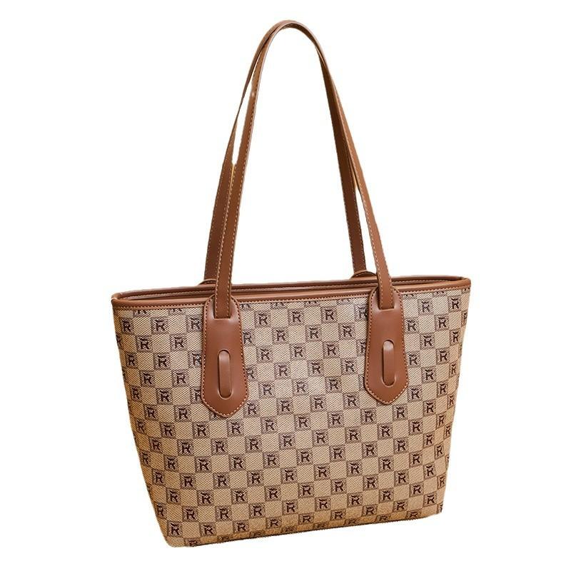 Tote Bag Women's Underarm Bag Women's Bag Large Bag Shoulder Bag Printed Letters Retro Large Capacity Handheld Commuting Bag