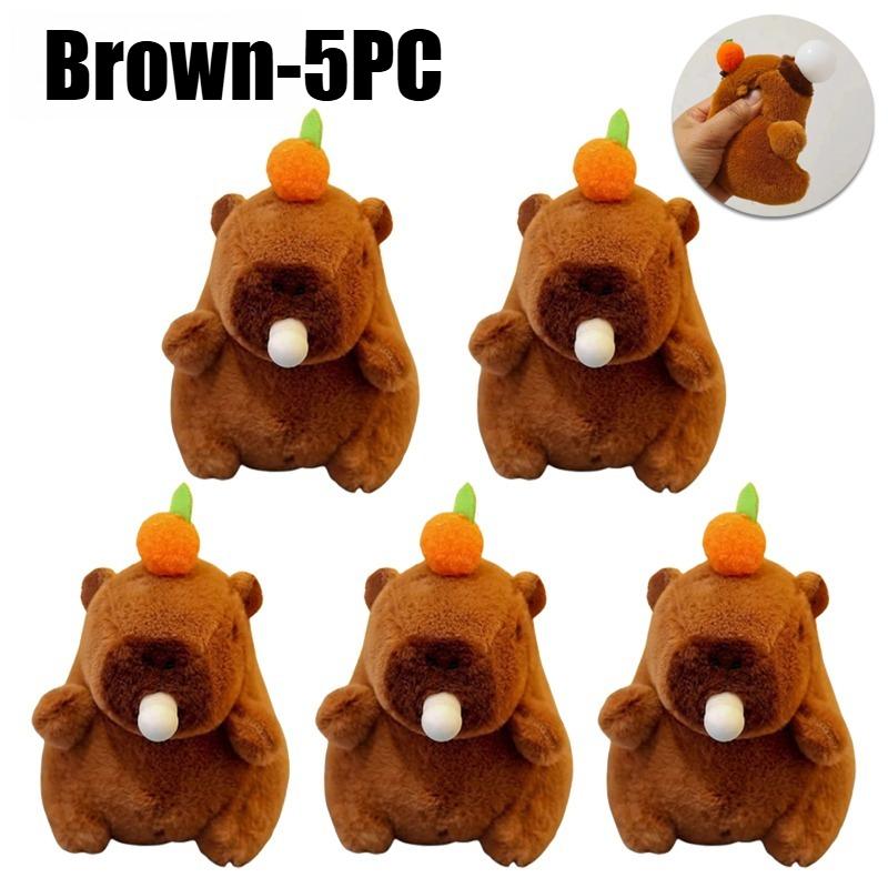 1-20PCS Plush Persimmon Spit Bubbles Capybara Key Pendant Cute Plush Keychain Plush Doll Toy Schoolbag Pendant Gift Pendant
