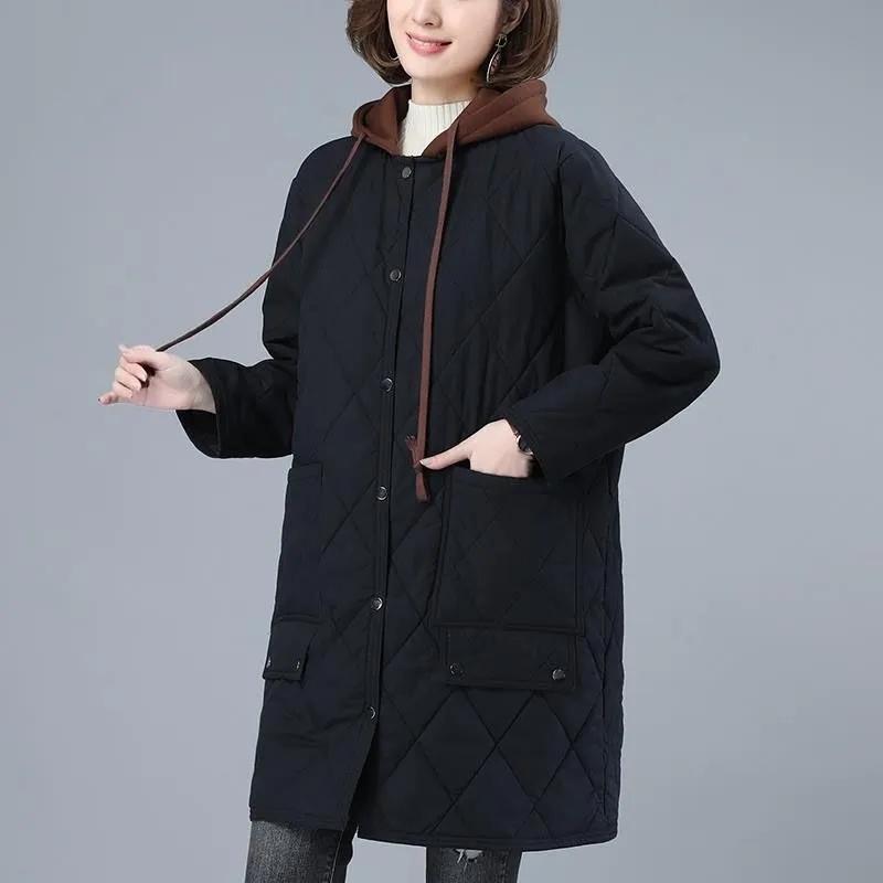 Winter Women Long Jacket Warm Lady Lightweight Coat Hooded Oversized Thicken Loose Puffer Parkas Wadded Down Jackets