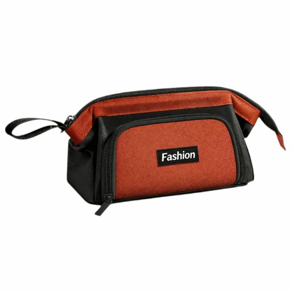 Oxford Fabric Stationery Storage Pouch Large Capacity Multi-Compartment Pen Box  School Essentials красный