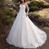 2024 Women's Lace Wedding Dress with Floral Train and Elegant Swing Evening Gown