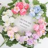 1Pc Artificial Flowers Wedding Home Bedroom Decoration Bridal Bouquet Garden Fake Silk Roses Hydrangeas Vase For Board Outdoors