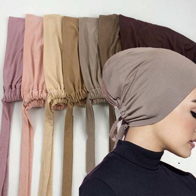 Muslimische Schals Frauen Moslemische Kleidung Solide Modal Caps Islamischen Underscarf Bonnet Turban