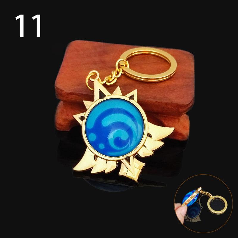 1PC KeyRing Ganyu Keychain Luminous Vision Lnazuma Game Genshin Impact Eye Of Original God Toy