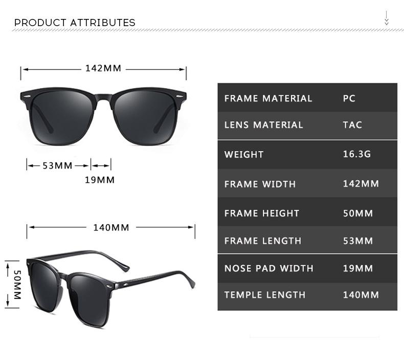Ochelari de soare polarizați de epocă Bărbați Femei Ochelari de soare Ochelari de soare Semi fără rame Nuanțe clasice UV400