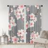 Piece Cherry Blossom Pattern Curtains Polyester Fabric Suitable Bedroom Living Room Decoration Curtain Made Of Washable Area Ready