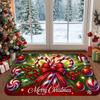 1pc Merry Christmas Candy Cane Welcome Mat - Indoor & Outdoor Winter Door Mat for Front & Rear Entry