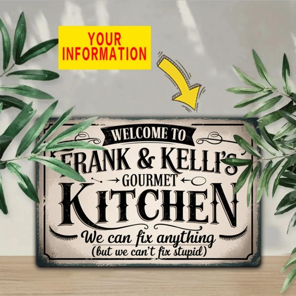 Custom Chef Tin Sign Retro Metal Poster for Kitchen Wall Art Decorative Plaque