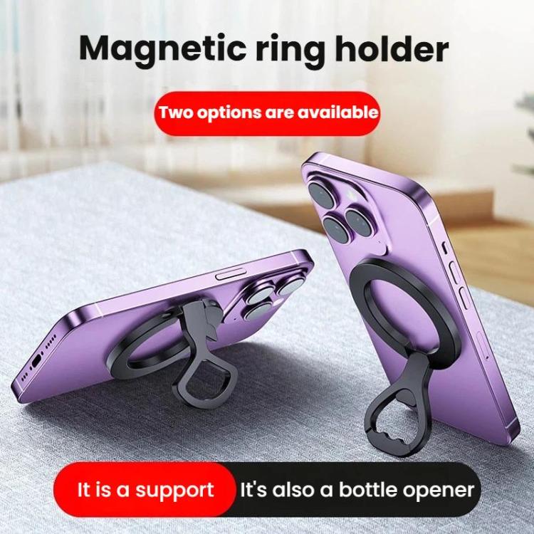 Magnetic Ring‑Clip Multi‑Functional Metal Desktop Phone Holder Lazy‑Person Portable Multi‑Angle Adjustable Stand Bracket