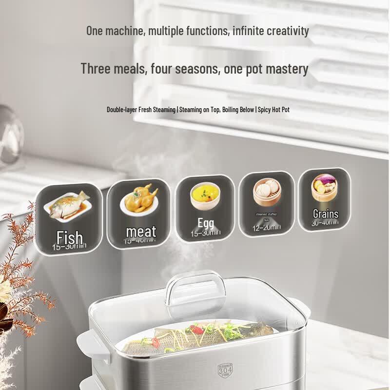 Supor 18L Intelligenter 3-lagiger Elektrischer Dampfgarer