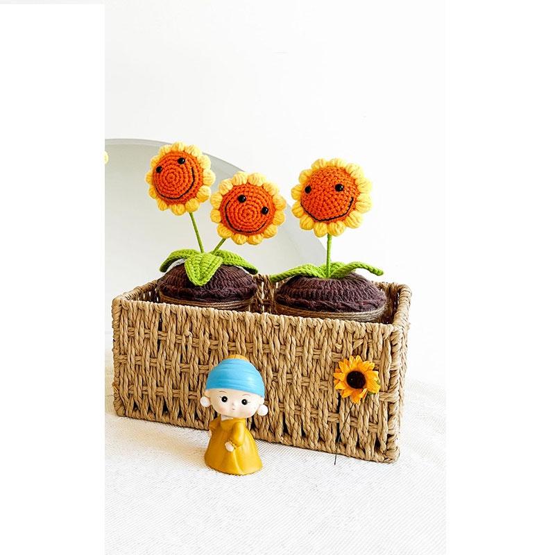 Knitted Sunflower Pot Plant Creative Décor For Your Home