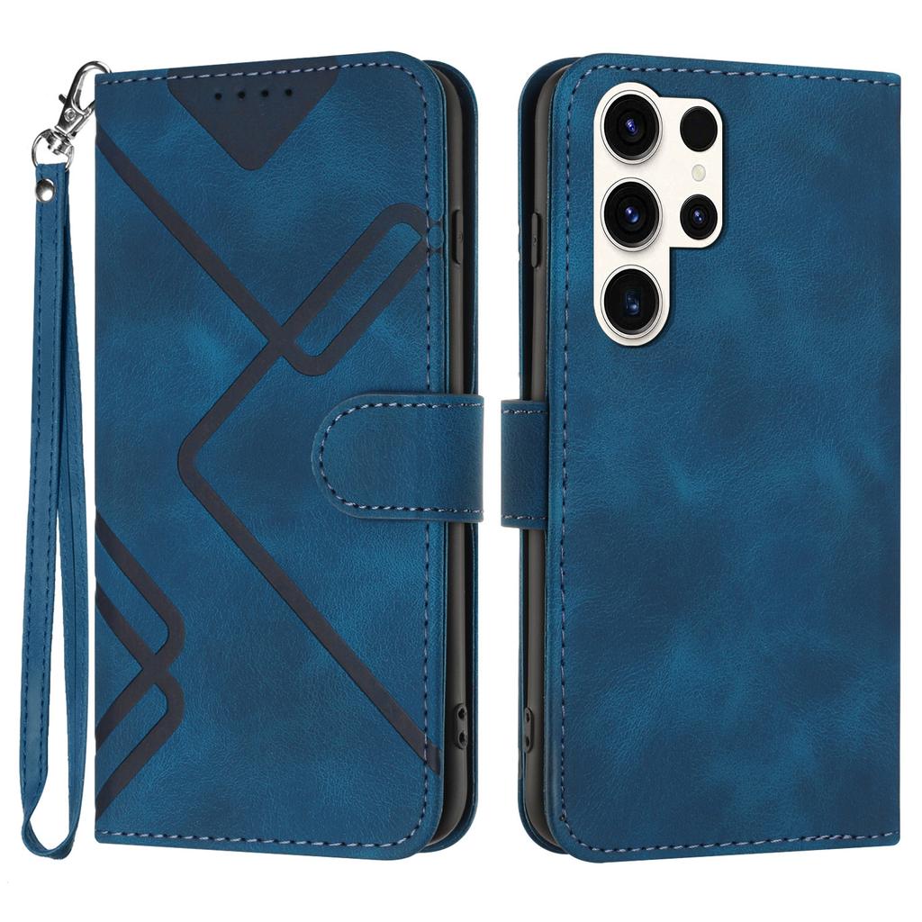 Suitable for Samsung S23 Mobile Phone Leather Case A54 Retro Matte Hand Rope Insert Card Wallet Protective Case Note20 Solid Color