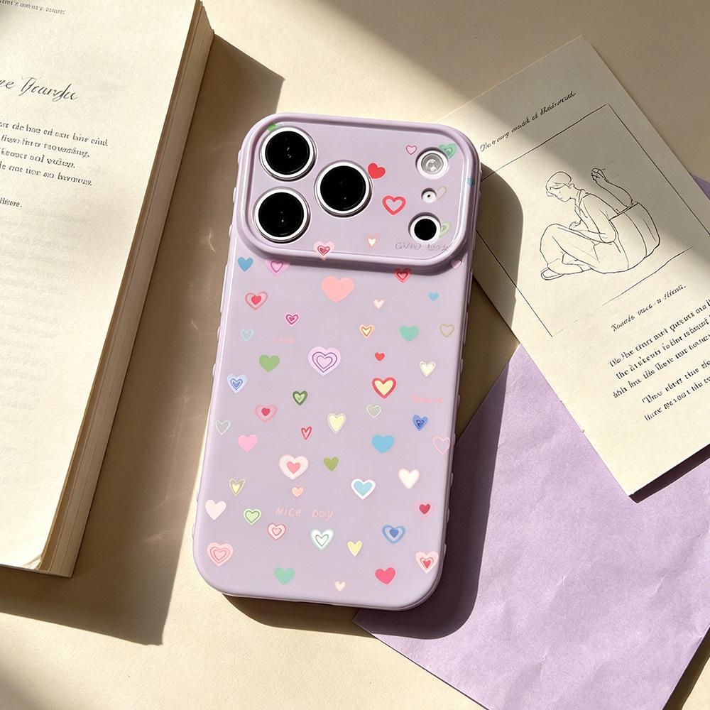 Ins Scattered Color Heart Suitable for Apple 16PM Creative iPhone17/16PRO Anti-drop New 15/17 Mobile Phone Case