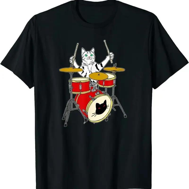 LIMITED Funny Cat Playing Drums Premium Great Idea T Shirt Size S 3XL