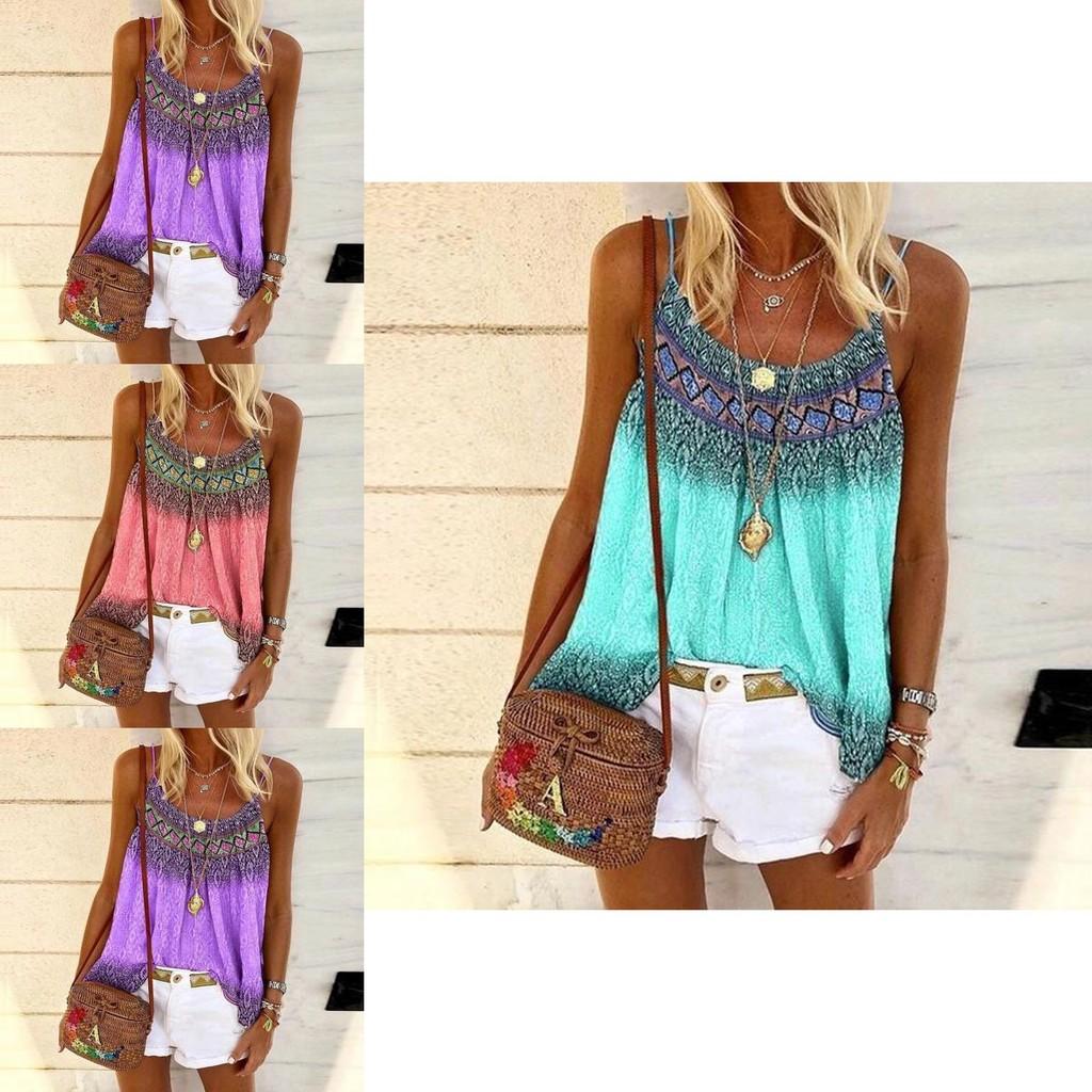 Stylish Plus Size Women's Floral Print Strappy Cami Tops For Summer Casual Wear