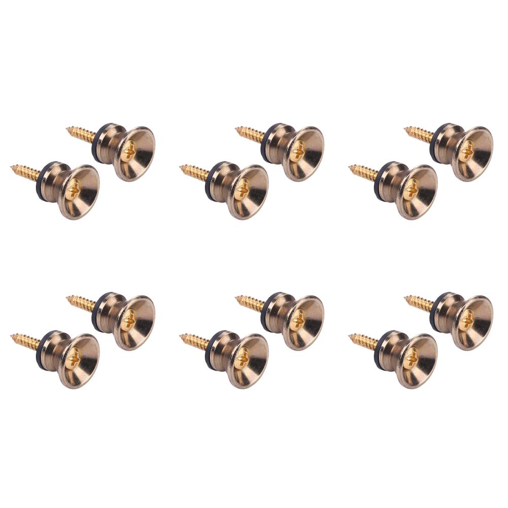 

2x Guitar Pegs Anti-slip Strap Buckle Locking Pin for Bass (Gold)