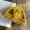 Ripped knit for men and women, trendy /winter , cool and sophisticated, melon-shaped hat