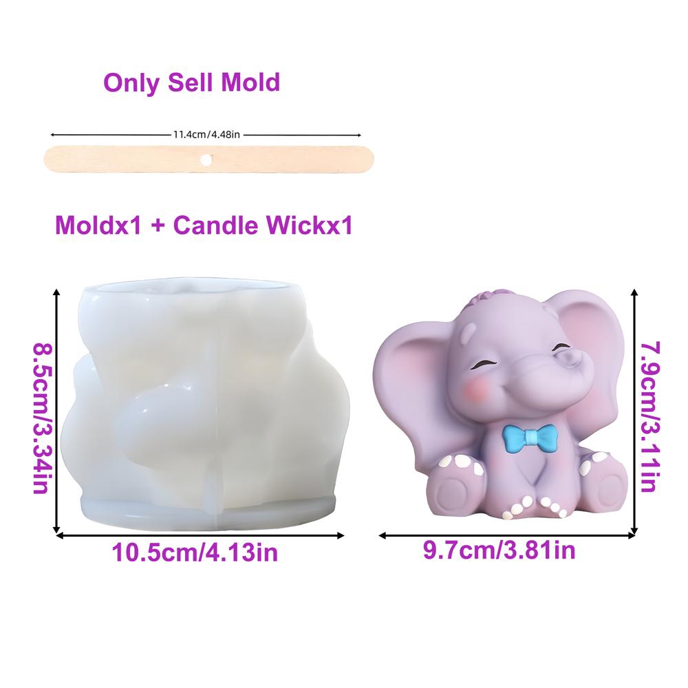 

3D Cute Elephant Silicone Candle Mold DIY Creative Animal Soap Casting Candle Making Supplies Plaster Ornament