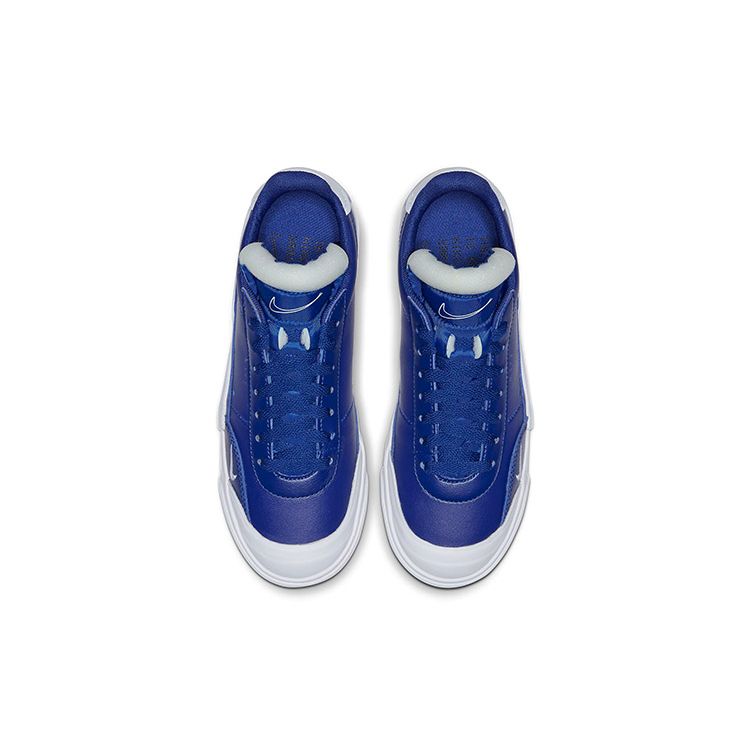 Nike Drop-Type PRM Synthetic Leather Patchwork Casual Low-Top Kids Skate Shoes Kids Sneaker Blue White CQ4383-400