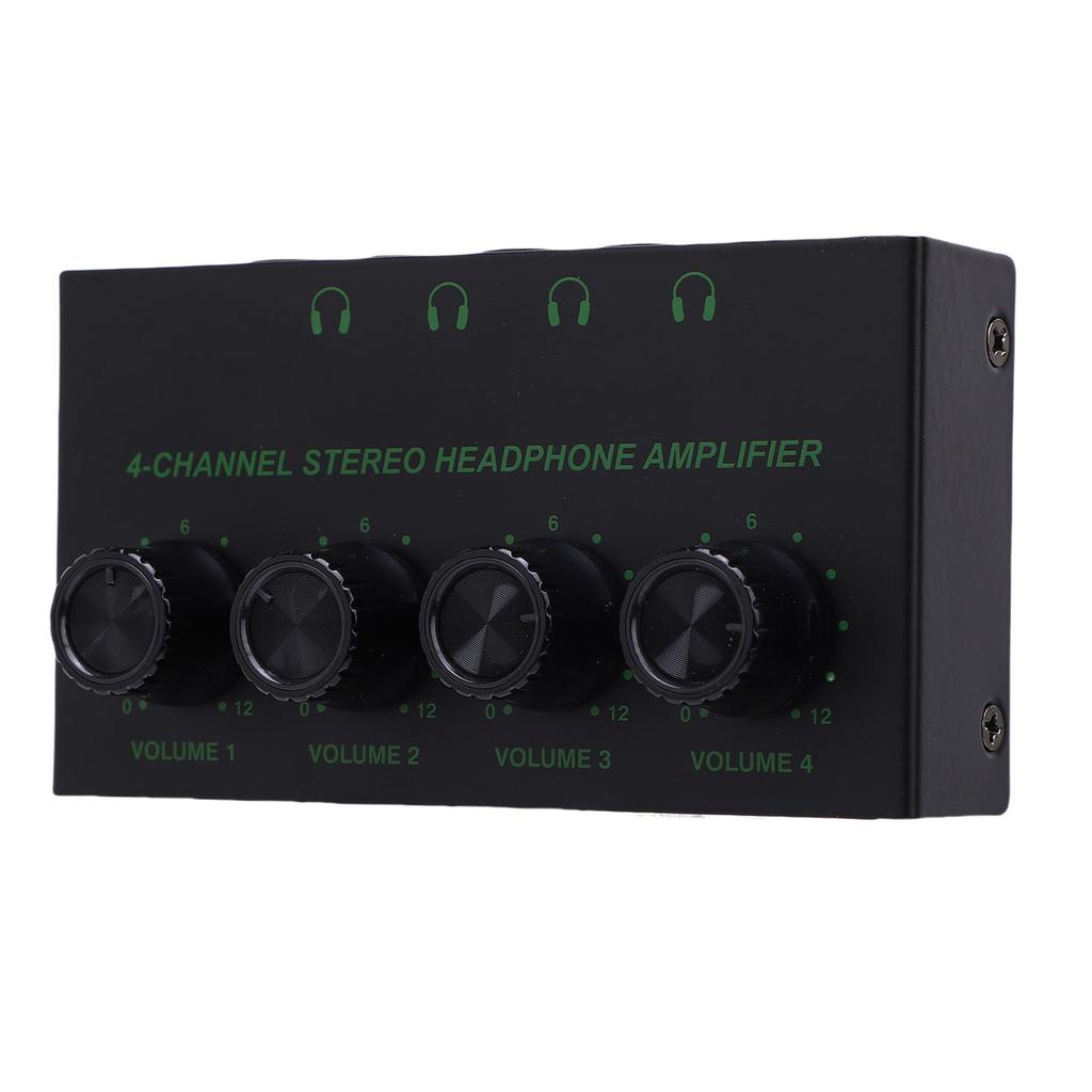 4 Channel Headphone Amplifier USB Power Supply Port Knob Volume Adjustment Stereo Headphone Amplifier