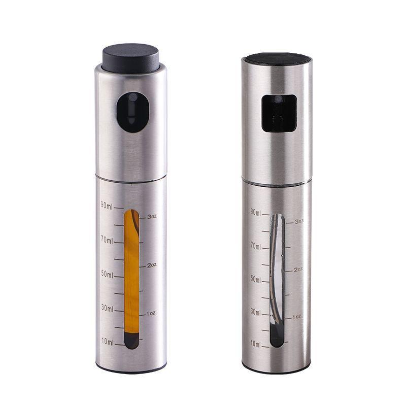 304 Stainless Steel Glass Oil Spray Bottle - Press Type for Barbecue and Cooking