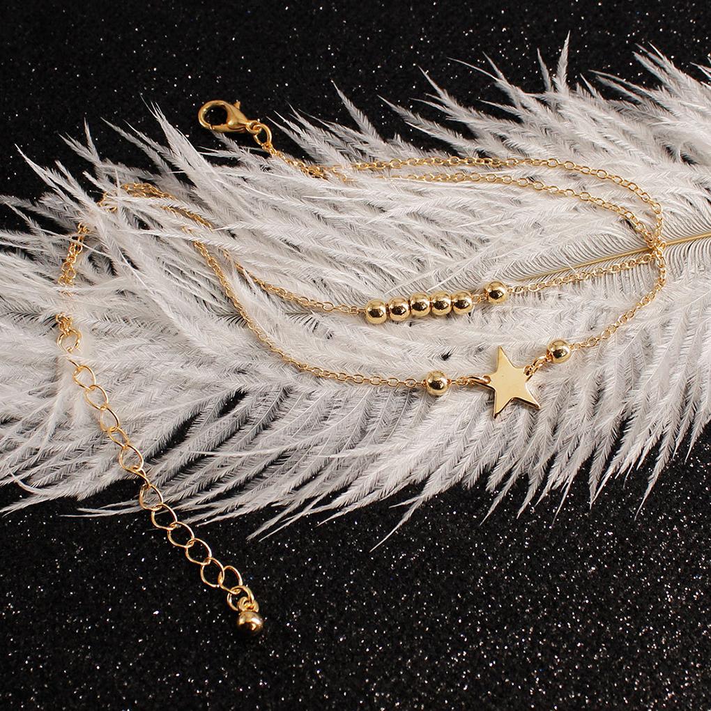 Anklets Layered Beach Beaded Stylish Ankle Foot Hanging Universal Jewelry Accessories Star Bracelets Pendent for Girls