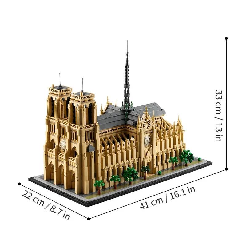 4383pcs 21061 Notre-Dame de Paris Architectural Model Kit Home Decoration Model Adults Gift
