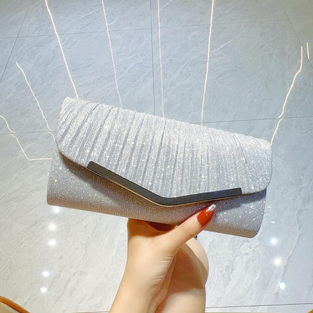 Geantă de rochie plisată Geantă clutch de seară Geantă de petrecere Geantă crossbody Geantă de banchet Geantă cu lanț