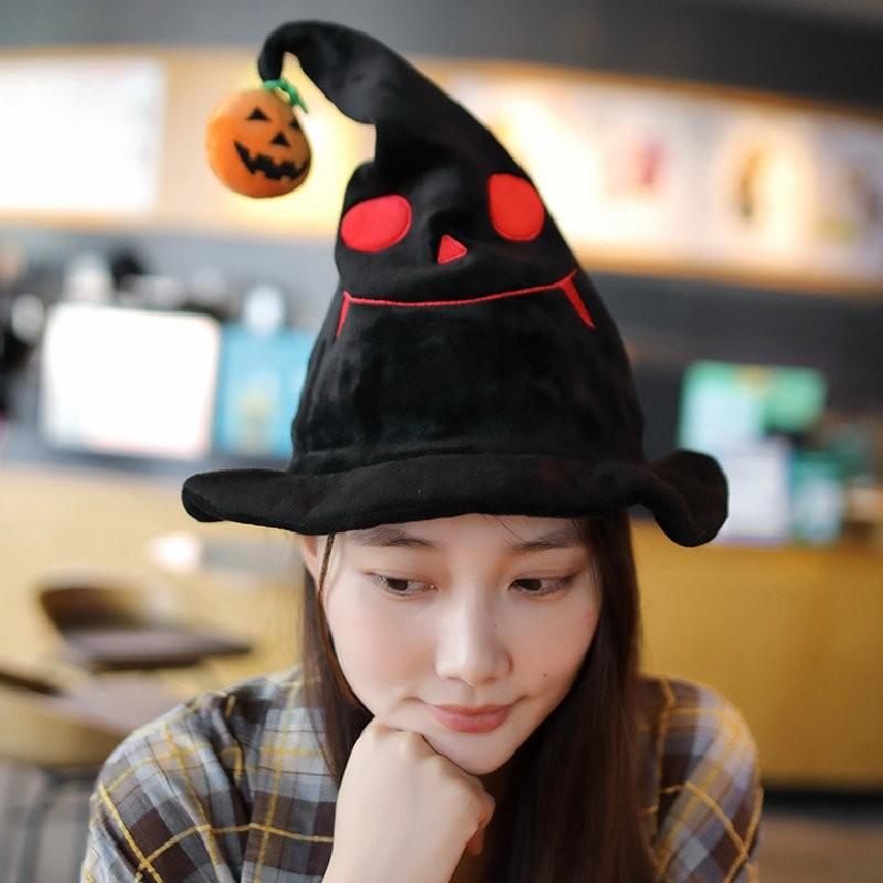 Halloween Hat Grimace Pumpkin Decoration Plush Toy Desktop Ornament Cap Props