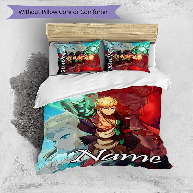 3pcs Custom Name The Legend of Zelda Breath of the Wild Bedding Set Duvet Cover Closure Includes 1 Duvet Cover & 2 Pillowcases for All Seasons Bedroom