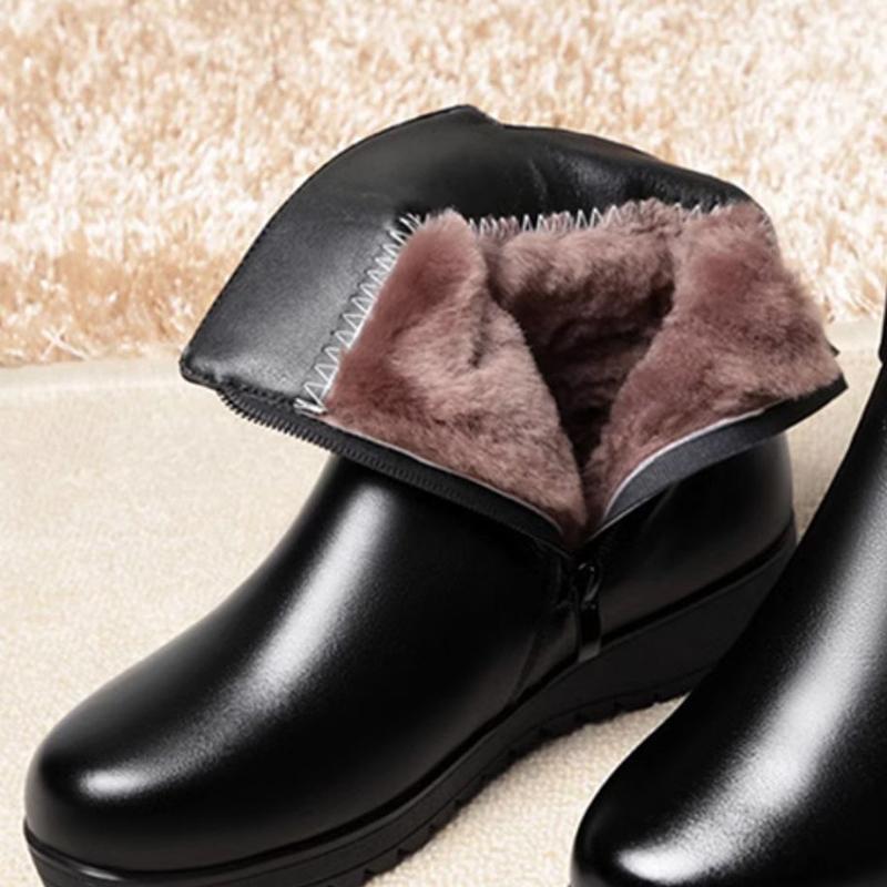 Platform Women Ankle Boots Flats Fashion Leather Shoes Woman 2025 Trend Winter Designer Brand Cozy Walking Casual Zapatos Mujer