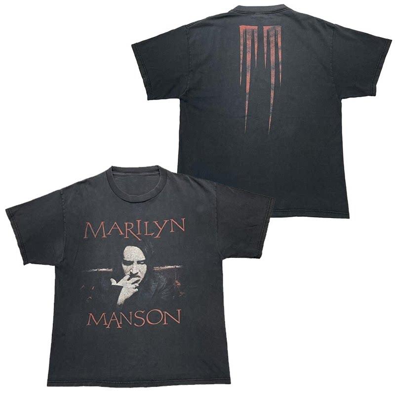 Marilyn Manson Abstract Casual TShirt Luxury Band Brand for Men and Women Top