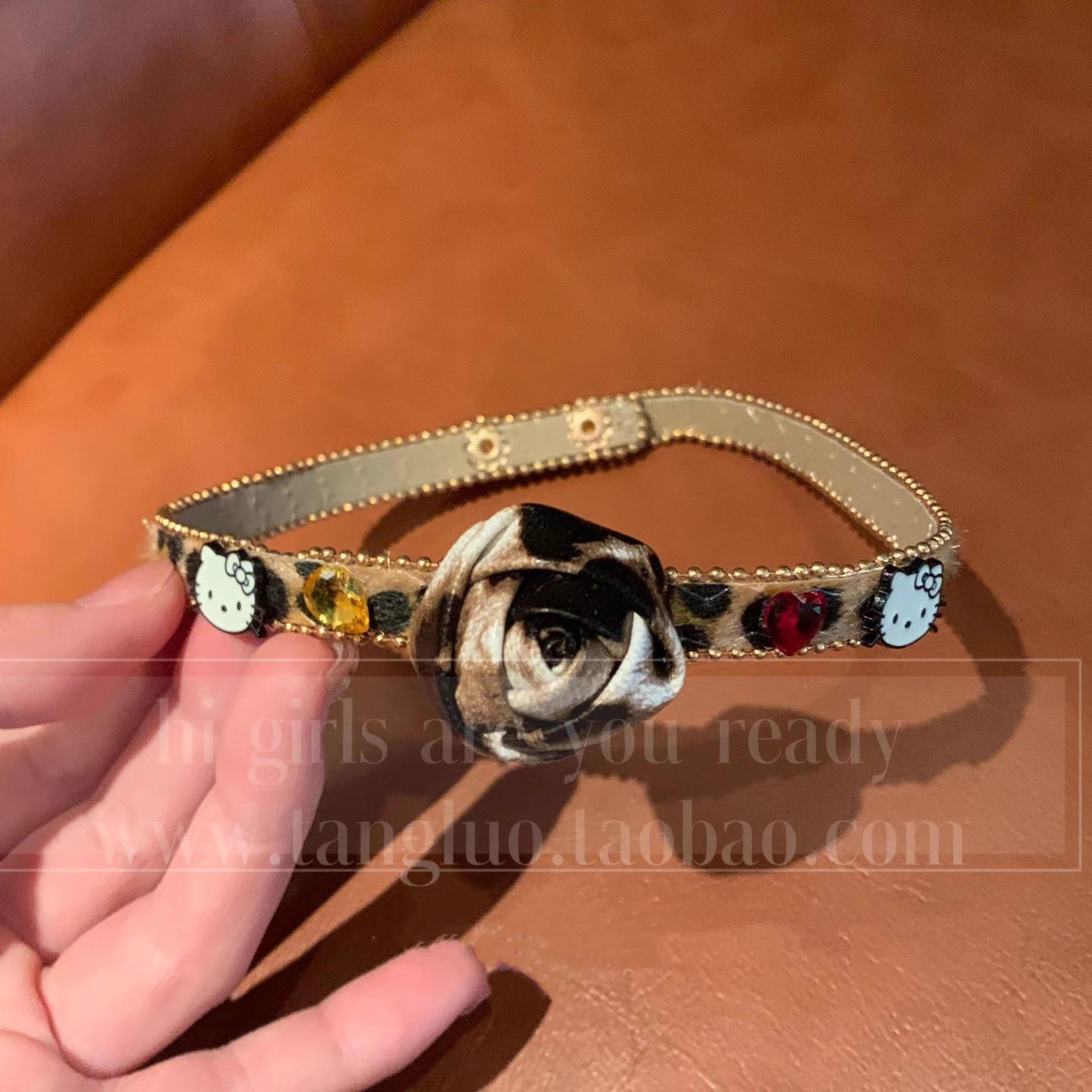 

Сладкий и пряный бутон чокер-ошейник женский кофейный леопардовый принт осень и зима плюшевая ключичная цепочка женская универсальная субкультурная цепочка на шею прилив