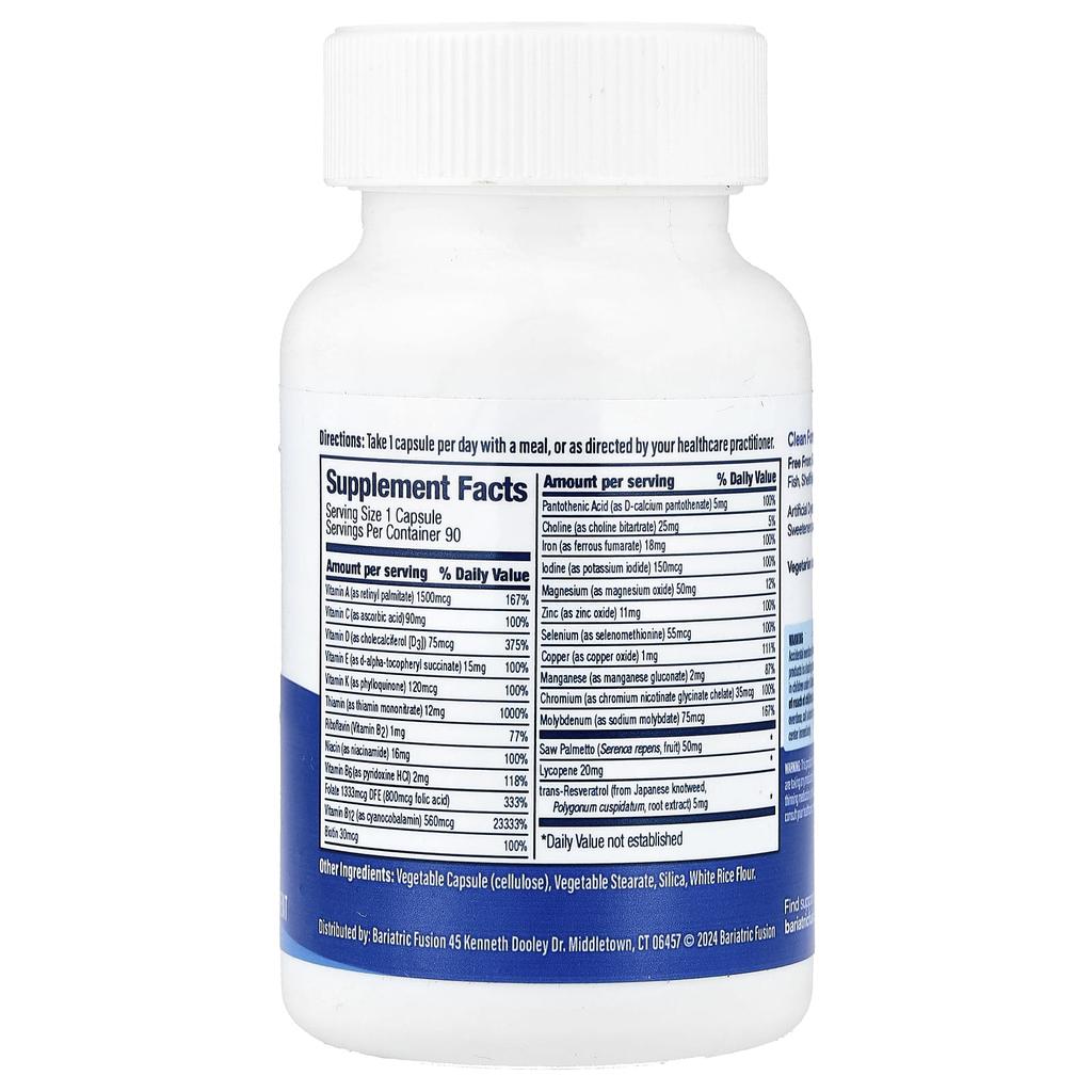 Bariatric Fusion, Men's Multivitamin Capsules, with Iron, 90 Capsules