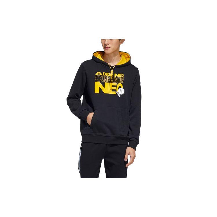 

Adidas Neo Letter Print Casual Hoodie Unisex Tops Black HD7096 M