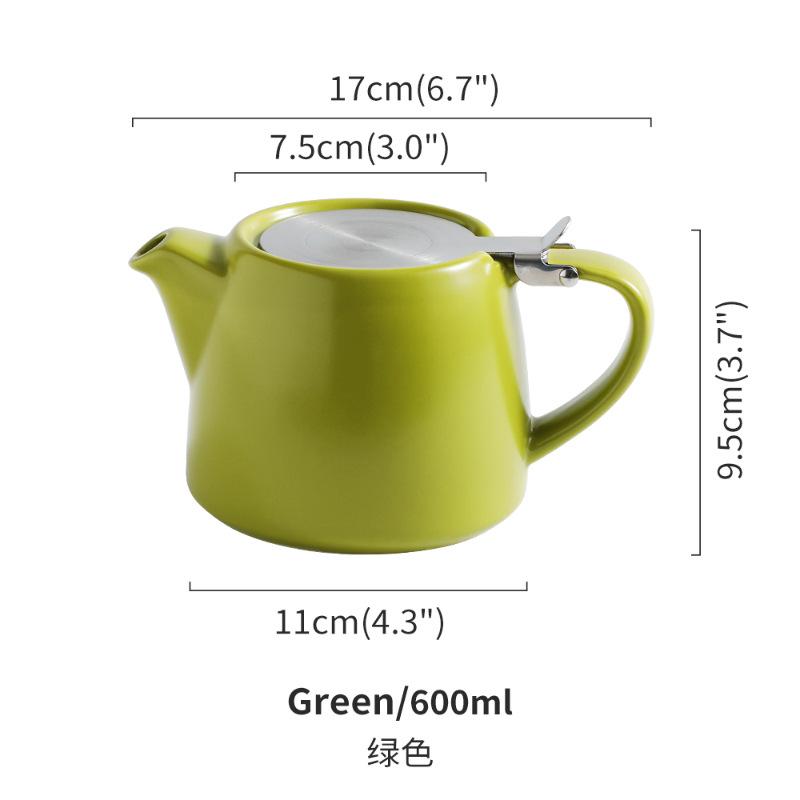 BR600ML Colorful Ceramic Teapot Household Tea Set with Filter Screen Large Capacity Afternoon Tea Infuser Teapot Coffee KettleEY