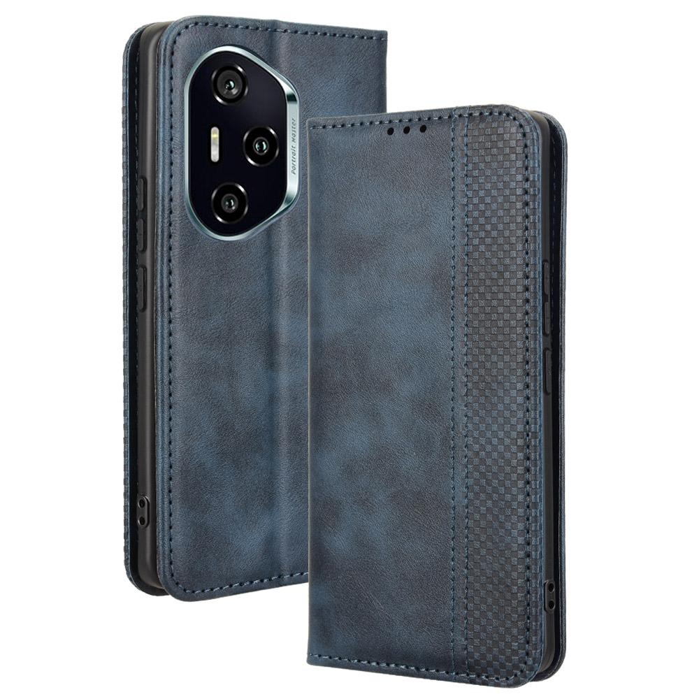 

Кожаный чехол-кошелек со стендом для Honor 300 Pro/300 Ultra, чехол для телефона с ретро-текстурой Blue