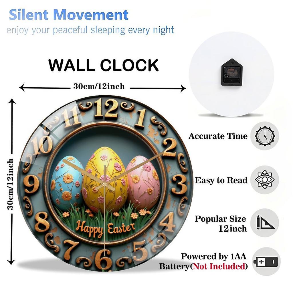 12 Inch Diameter Glass Wall Clock for Lovers of Clean, Uncluttered Aesthetics