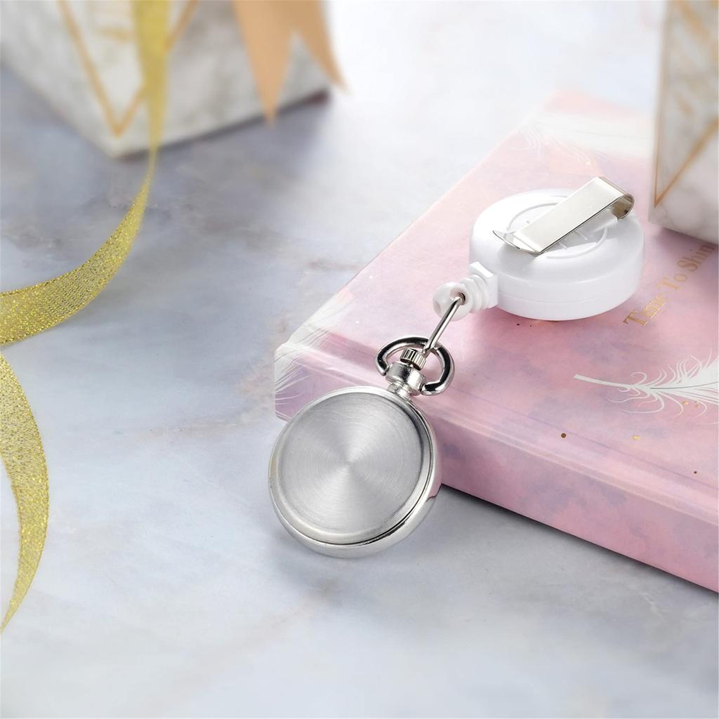 Lancardo Nurse Pocket Watch for Clip Easy to Baked Varnish 3 Colors to Choose Stretchable Watch, Nurses, Type, Unisex, Numbers, Read, Women's, Petals,