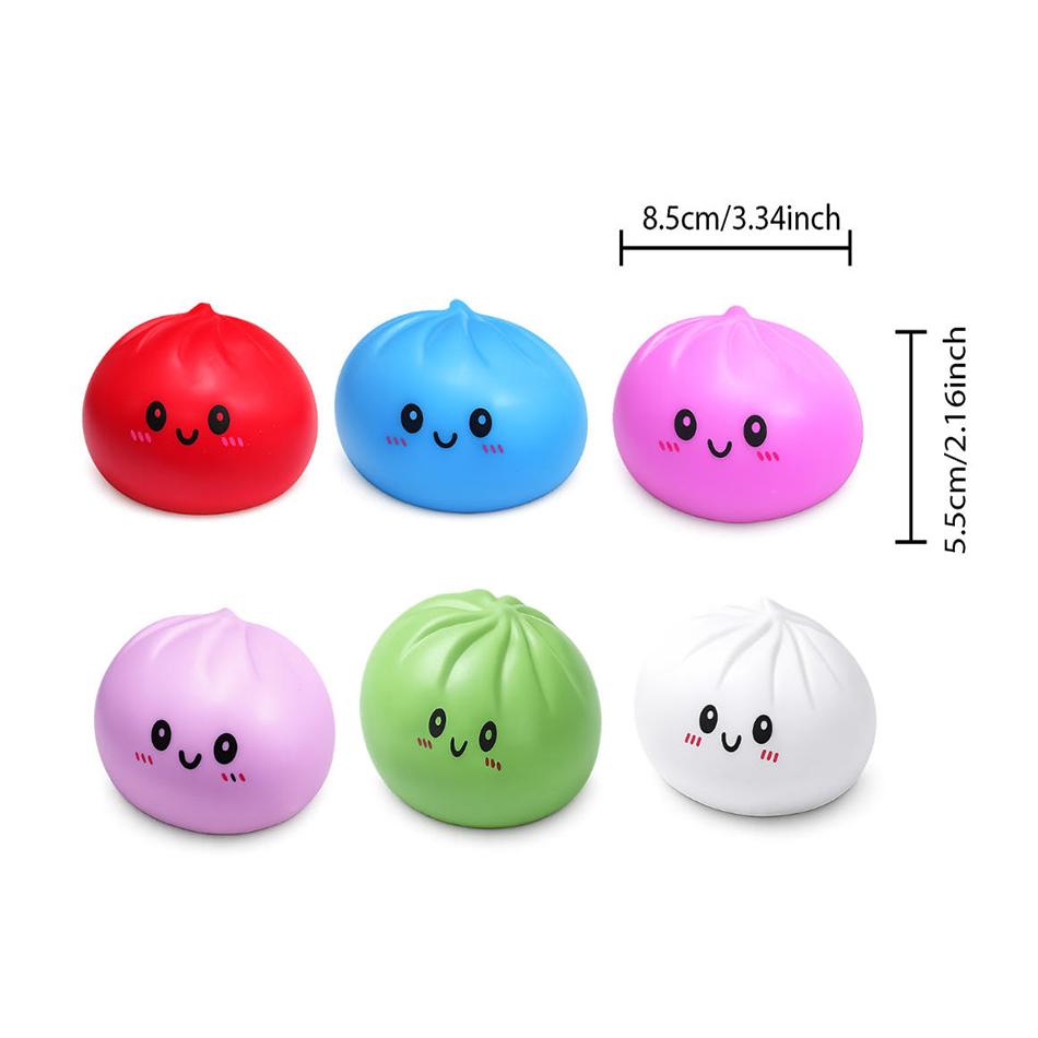 Relaxing  Antistress toys  Colorful Simulated Dumpling Sensory Toys Bun with Steamer Squeeze Dough Ball Gifts