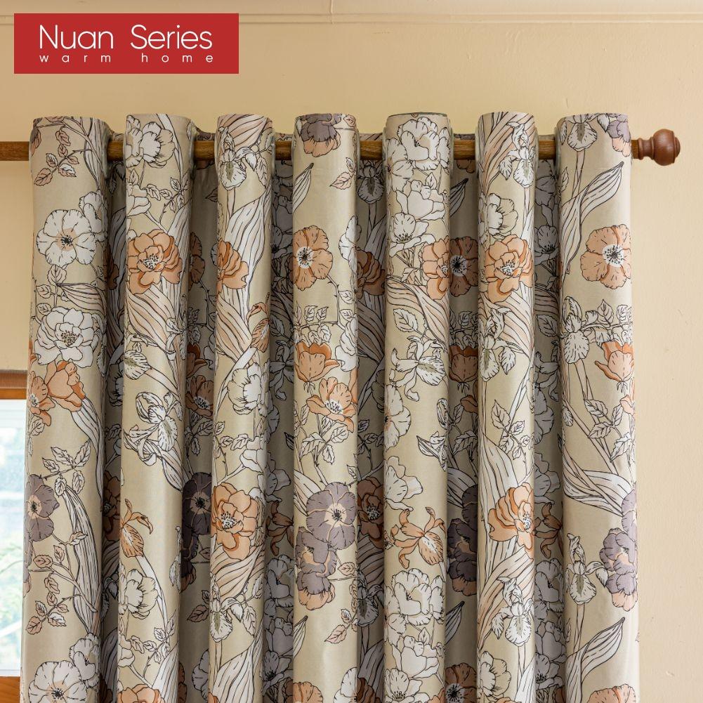 1PC Nuan Series French Romantic Antique Style Curtains with Printed Full Blackout Curtains for Bedroom Living Room Balcony Window for Home Decor