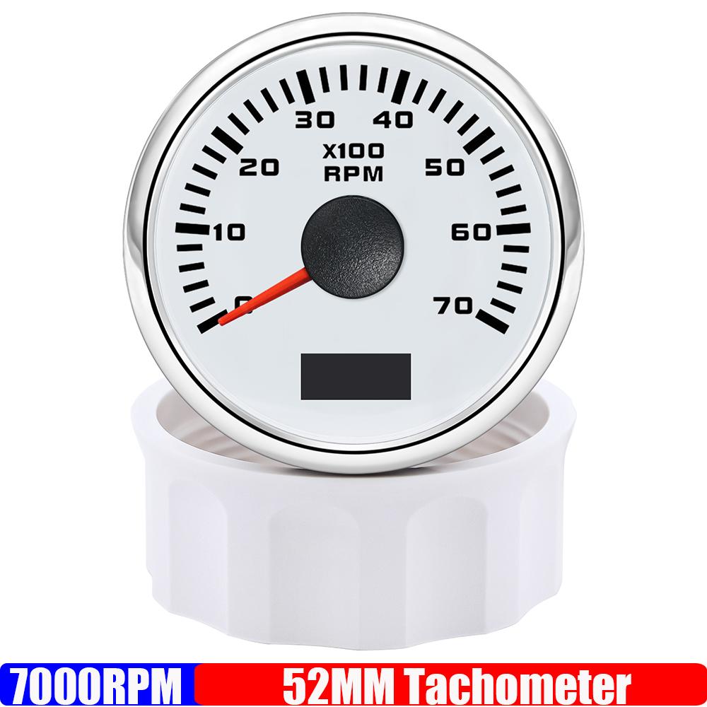2" 52mm Tachometer 3000RPM 4000RPM,6000RPM,70000RPM,8000RPM Tacho Gauge Red Light RPM Meter for Boat Marine Car 12V24V