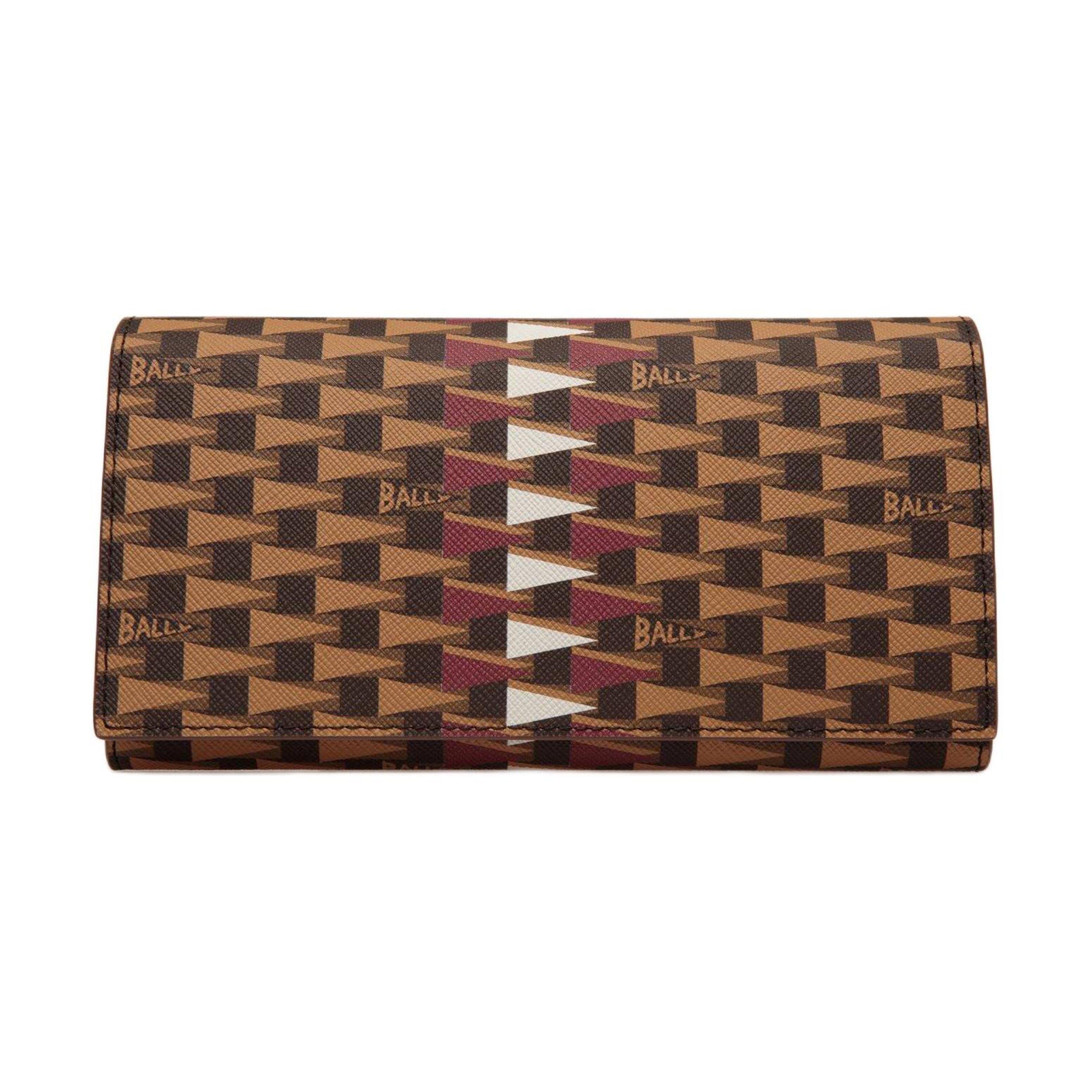 

Bally Continental Triangle Flag Pattern Leather Wallet Men wallet Brown 6306725 Basic Set (Bag+Dust Bag/Box)
